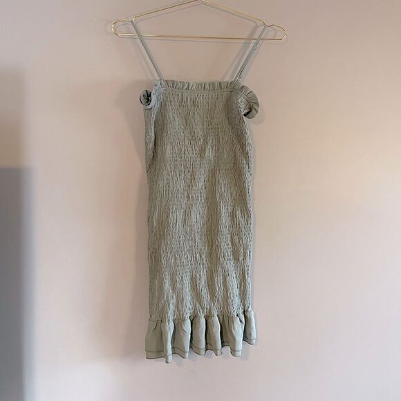 Stitch Fix Papermoon Blue-Green Smocked Mini Dress - Picture 4 of 10